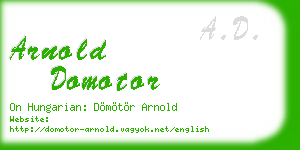 arnold domotor business card