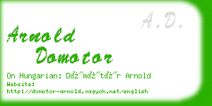 arnold domotor business card